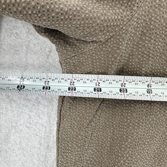 Pure J Jill Shirt Dress Women MEDIUM Taupe Textured Seersucker Laganlook Neutral - Picture 11 of 13